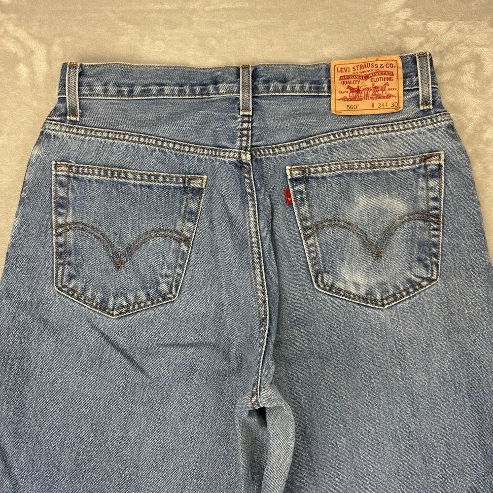 Levi's 560 Comfort Fit Jeans Mens Baggy Skater Tapered Street‎ Y2K Faded 32x30